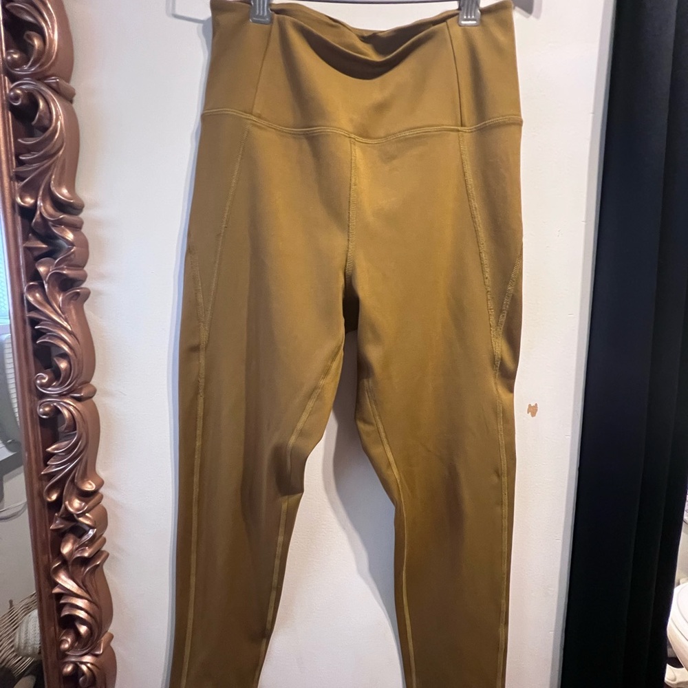 Girlfriend Collective Mustard High Rise Leggings
